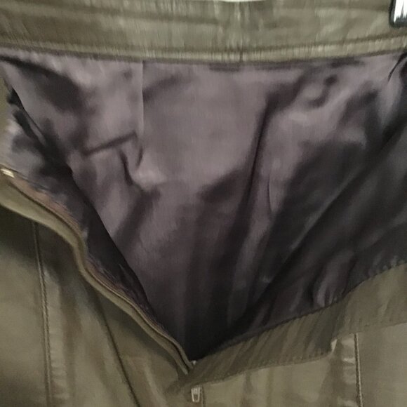 Taupe Leather Pencil Skirt with Pockets Size M - Picture 9 of 9